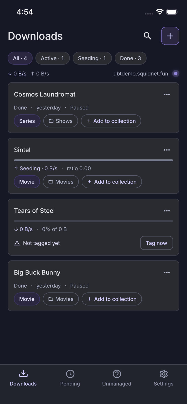 The SquidSeed downloads list